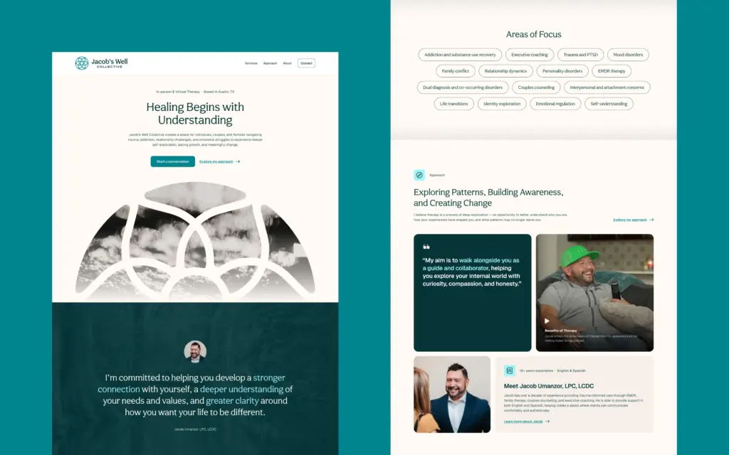 Jacob’s Well Collective therapy website design
